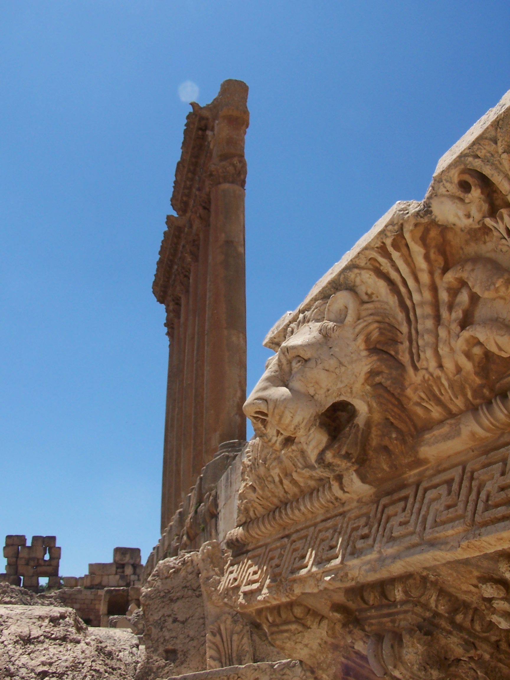 Temple of Jupiter and a lion