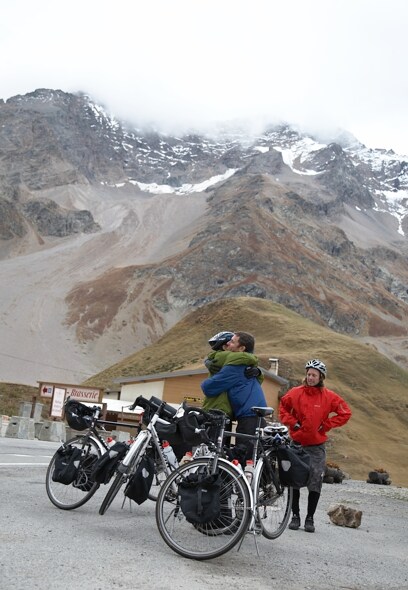 Going our separate ways at the base of the Col du Galibier