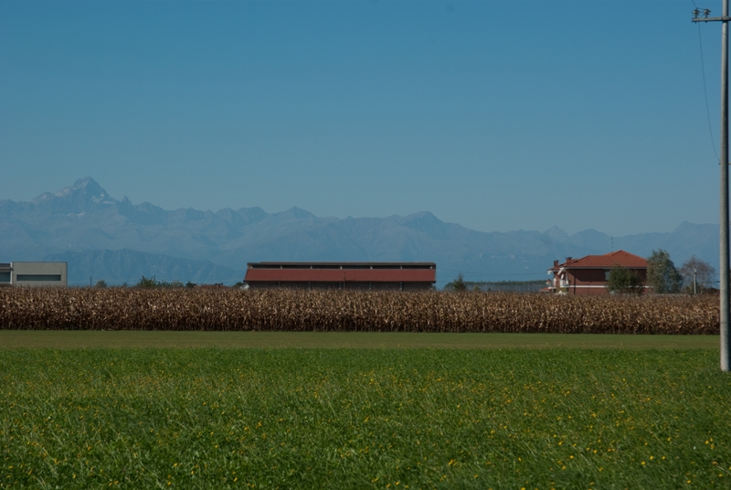 The Alps from Italy - Mt Viso is the big mountain on the left - Sam crossed just to the right of it