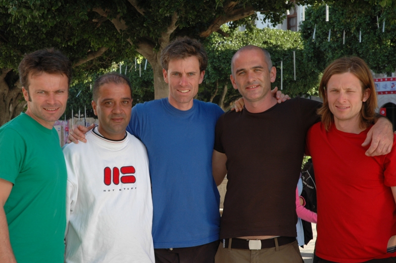 Final day of filming with cameraman John and Hamet our Tunisian fixer (in white)