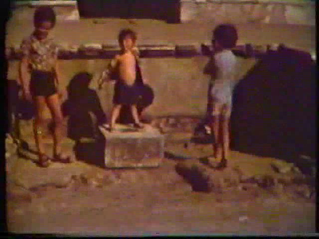 l-r Danny, Sam and Ben at some ruins - early 80s